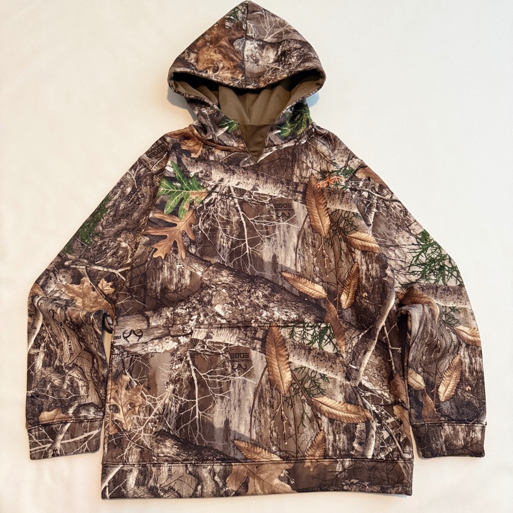 Habit Hoodie Men XL Brown Realtree Edge Camo Performance Pullover